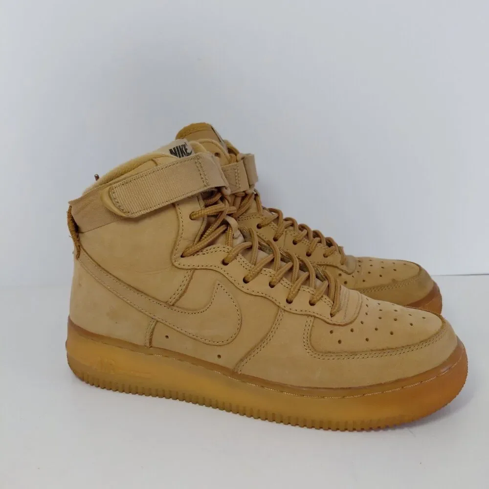 Nike Air Force 1 High LV8 'Flax’ Wheat 807617-200 Gs Big Kids 6Y Womens 7.5
